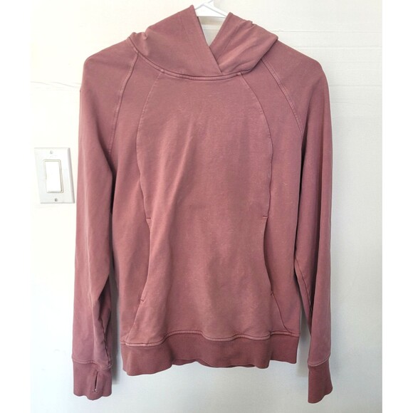 Lululemon Scuba Pullover Hoodie Women's 6 Sweatshirt Pink Mauve Thumbholes - Picture 1 of 6